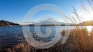 Japan - An idyllic view on Mt Fuji from Kawaguchiko Lake