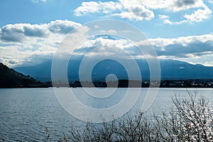 Japan - An idyllic view on Mt Fuji from Kawaguchiko Lake