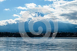 Japan - An idyllic view on Mt Fuji from Kawaguchiko Lake