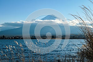 Japan - An idyllic view on Mt Fuji from Kawaguchiko Lake