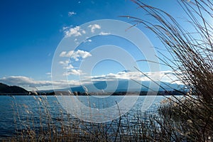 Japan - An idyllic view on Mt Fuji from Kawaguchiko Lake