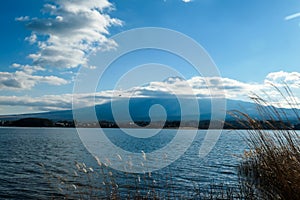 Japan - An idyllic view on Mt Fuji from Kawaguchiko Lake