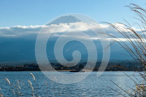 Japan - An idyllic view on Mt Fuji from Kawaguchiko Lake