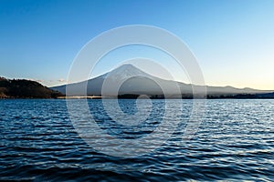 Japan - An idyllic view on Mt Fuji from Kawaguchiko Lake