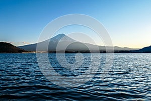 Japan - An idyllic view on Mt Fuji from Kawaguchiko Lake