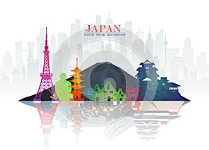 Japan Landmark Global Travel And Journey paper background. Vector Design Template.used for your advertisement, book, banner,