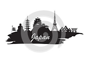 Japan Landmark Global Travel And Journey paper background. Vector Design Template.used for your advertisement, book, banner, temp