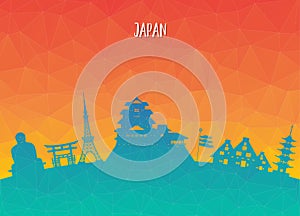 Japan Landmark Global Travel And Journey paper background. Vector Design Template.used for your advertisement, book, banner, temp