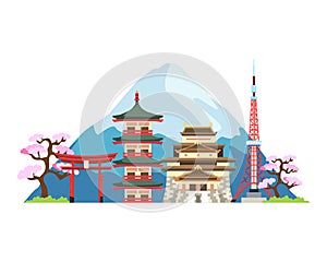 Japan Landmarks illustration