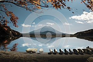 Japan landscape with Mount Fuji