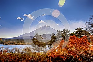 Japan landscape with Mount Fuji