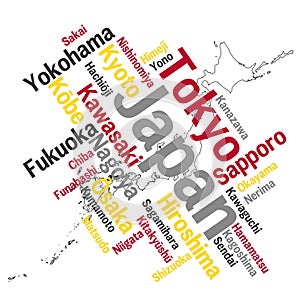 Japan map and cities