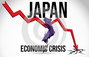 Japan Map Financial Crisis Economic Collapse Market Crash Global Meltdown Vector