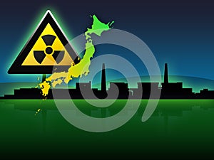 Japan map fukushima radioactivity illustration photo