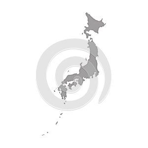 Japan map gray