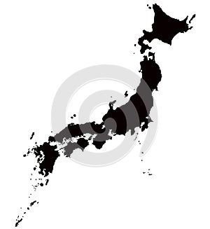 Japan map outline vector