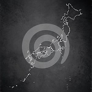 Japan map separate region names individual card blackboard chalkboard blank