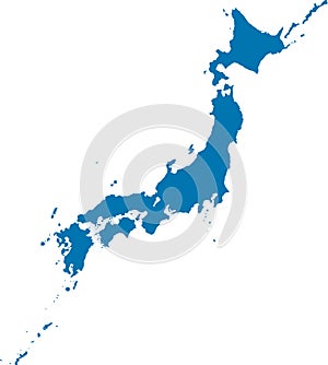 Japan map illustratiom / blue photo