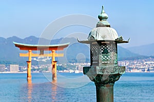 Japan. Miyajima. Hiroshima. Itsukushima Shrine and floating torii gate