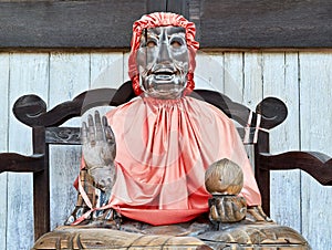 Japan. Nara. Nara Japan. Todai-ji shrine. Binzuru wood statue Edo period. Pindola Bharadvaja