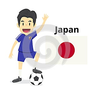 Japan national team cartoon,football World,country flags. 2018 s