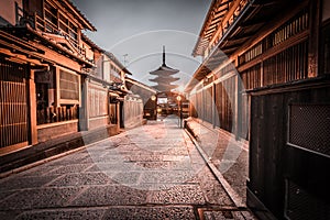 Japan pagoda and old house