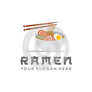 Japan ramen noodle logo design Flat. Japanese food Ramen, Vector Logo Template, Japanese restaurant, Ramen restaurant