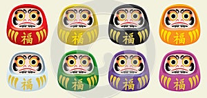 Japan`s daruma doll set