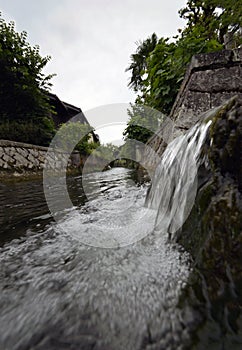 Japan`s Secret Garden in harie river