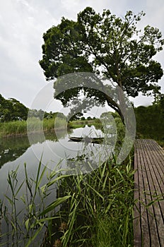 Japan`s Secret Watergarden and river.