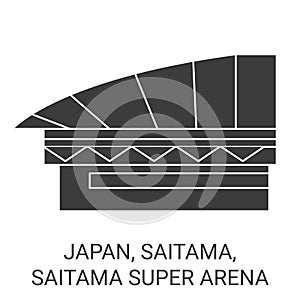 Japan, Saitama, Saitama Super Arena travel landmark vector illustration