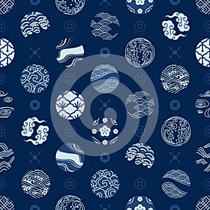 Japan seamless pattern tradition vintage for textiles and background