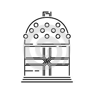 Japan shinto ceremony bell vector illustration simplified travel icon. Ritual tocsin. Buddha shrine. Chinese, asian