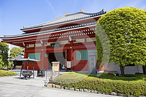 Japan, Small pagoda Yogodo Hall on the territory of the Buddhist temple of Asakusa Kannon in Tokyo.