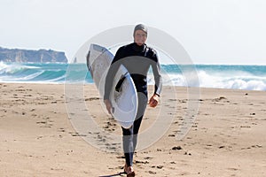 Japan Surf, a man surf many waves on many Surf boards during sunrise and sunset in a blue ocean. Surfing In Japan