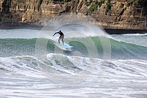 Japan Surf, a man surf many waves on many Surf boards during sunrise and sunset in a blue ocean. Surfing In Japan