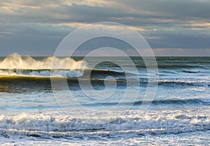 Japan Surf, waves at the beach in Japan created by Typhoon