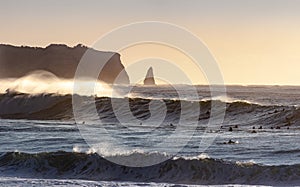 Japan Surf, waves at the beach in Japan created by Typhoon