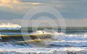 Japan Surf, waves at the beach in Japan created by Typhoon