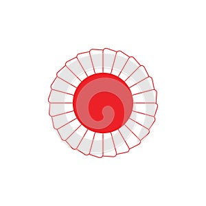 Japan swirl red sun symbol logo vector