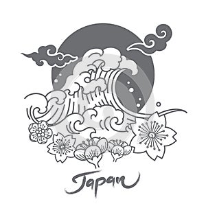 Japan symbolic logo. Vector illustration.