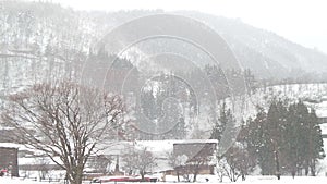 Japan Takayama Snowing Mountain