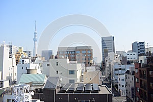 Japan Tokyo overview, exquisite modern architectures and skytree tower photo