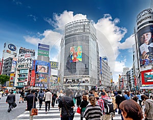 Japan. Tokyo. Shibuya Crossing at rush hour