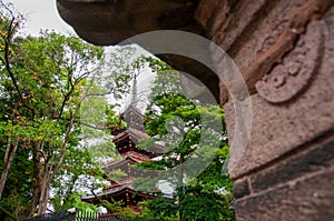 Japan, Tokyo, Ueno Toshogu, famous landmark, Kuanyong Temple five-storied pagoda