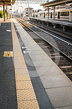 Japan train station . ( Filtered image processed vintage effect