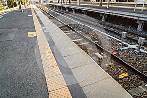 Japan train station . ( Filtered image processed vintage effect