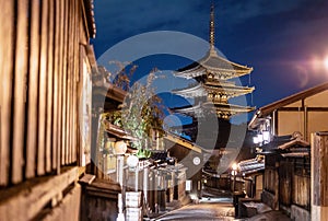 Japan travel destination landmark, Sanneizaka Street, Gion, Kyoto in evening