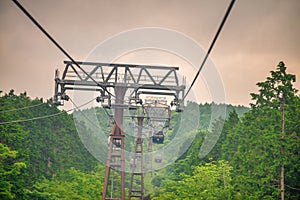 Japan travel Hakone Ropeway in spring season