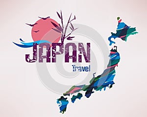 Japan travel map background